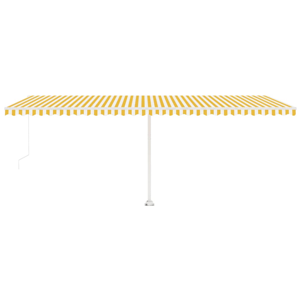 vidaXL Manual Retractable Awning with LED 600x300 cm Yellow and White