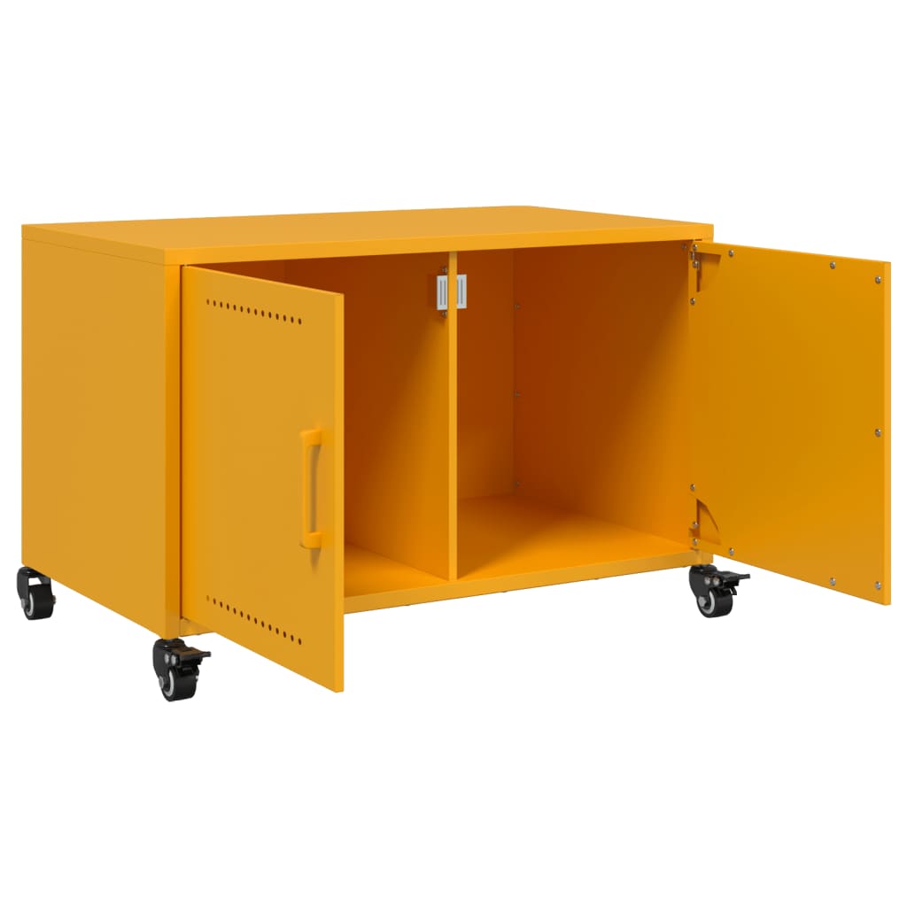 vidaXL TV Cabinet Mustard Yellow 68x39x43.5 cm Steel