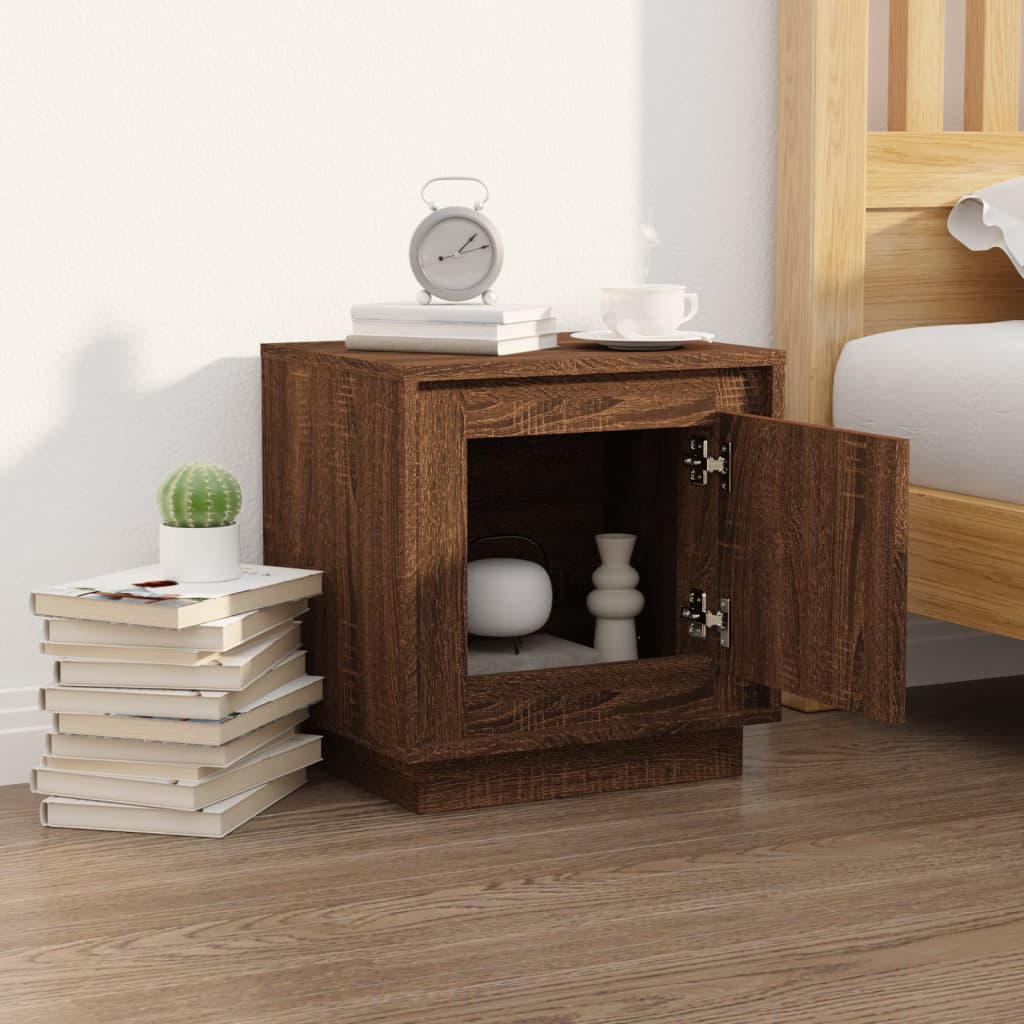 vidaXL Bedside Cabinet Brown Oak 44x35x45 cm Engineered Wood