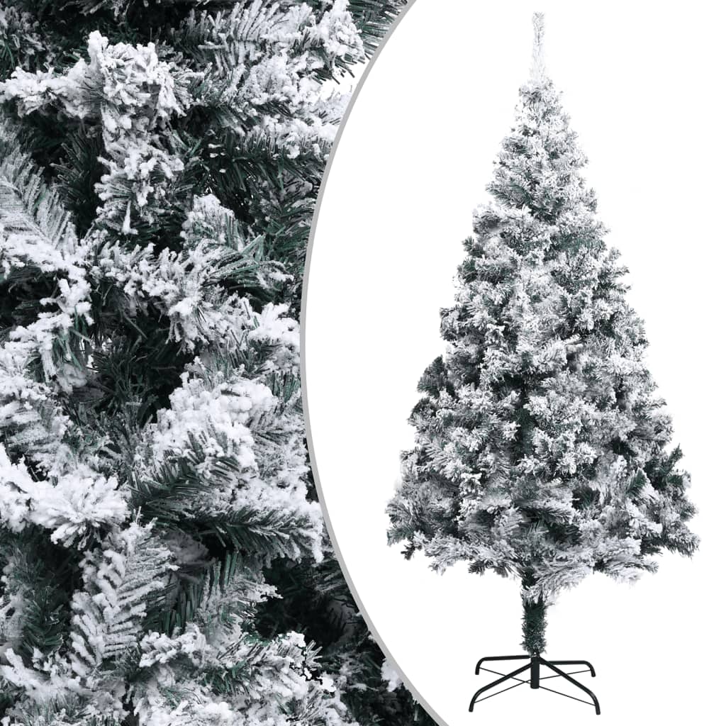 vidaXL Artificial Christmas Tree with Flocked Snow Green 300 cm PVC