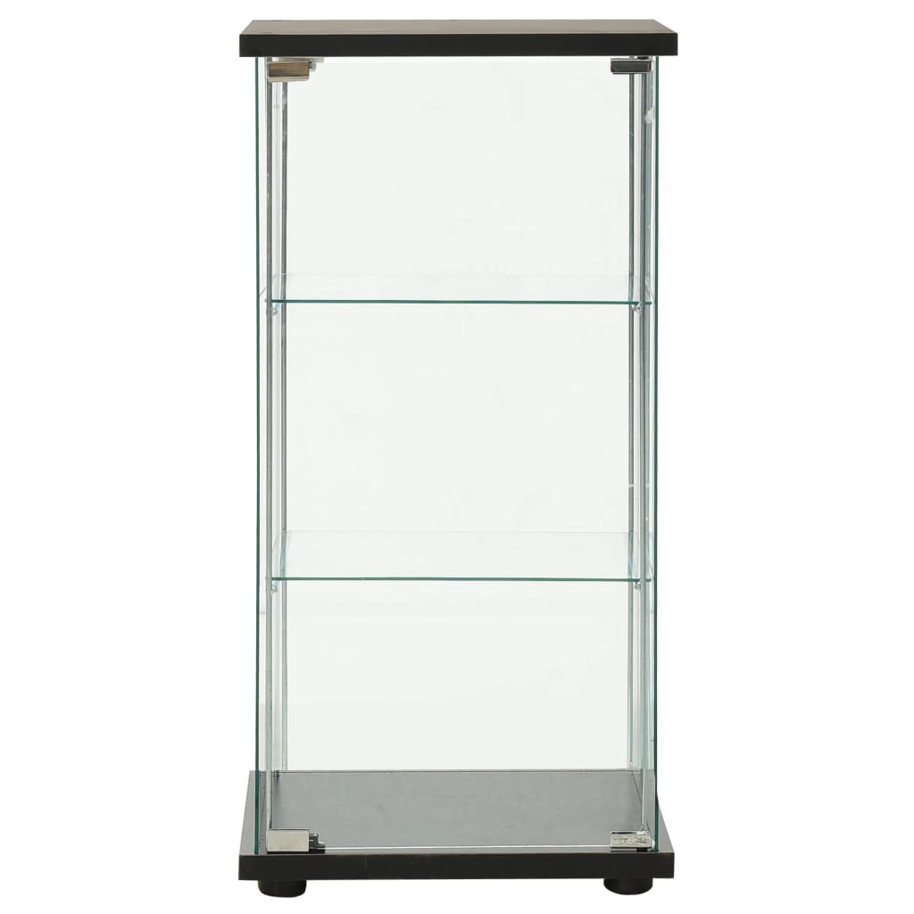 vidaXL Storage Cabinet Tempered Glass Black