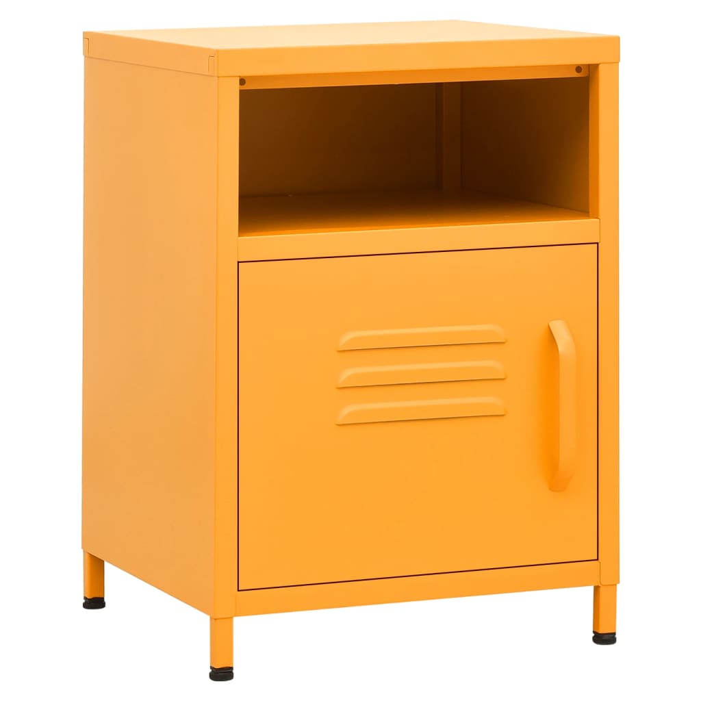 vidaXL Nightstands 2 pcs Mustard Yellow 35x35x51 cm Steel