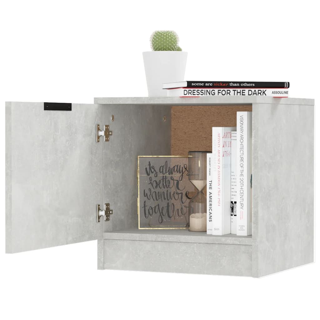 vidaXL Bedside Cabinets 2 pcs Concrete Grey 40x39x40 cm