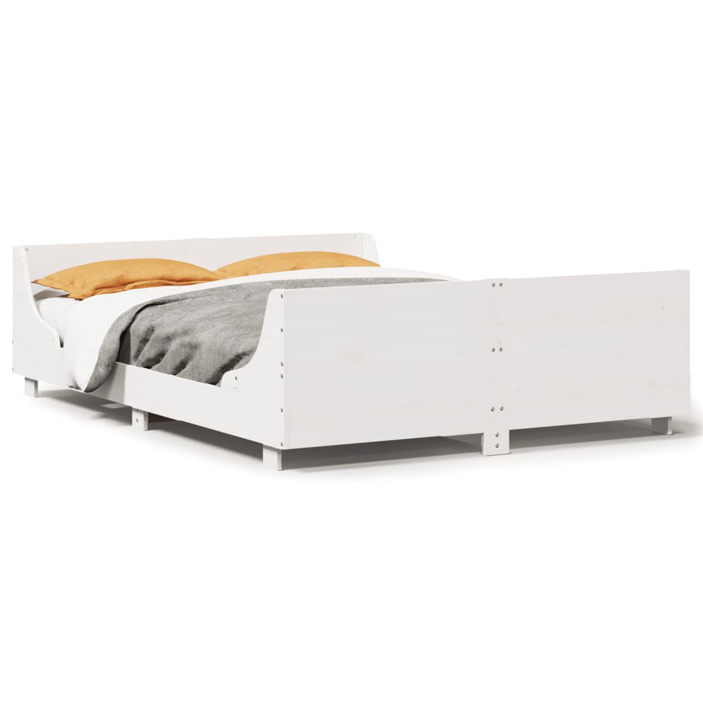 vidaXL Bed Frame without Mattress White 120x200 cm Solid Wood Pine