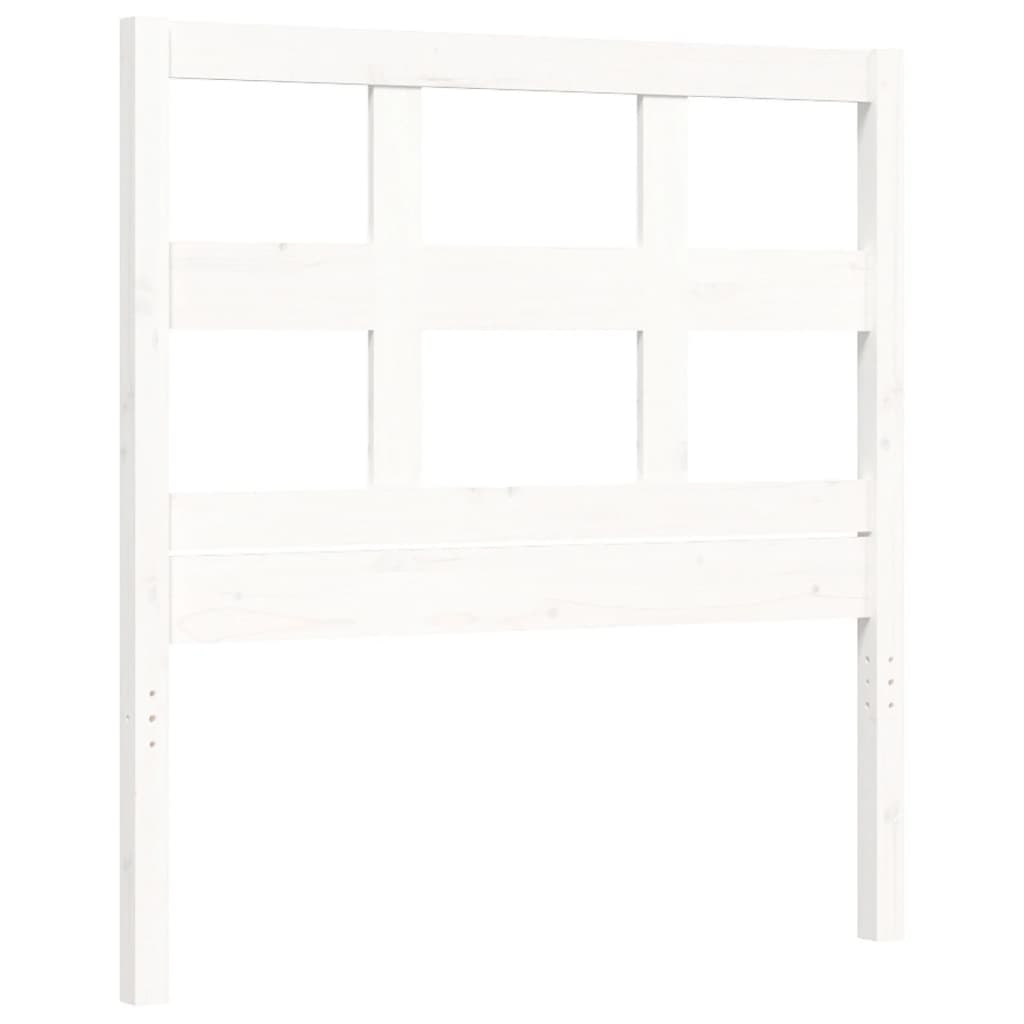 vidaXL Bed Frame without Mattress White Single Solid Wood