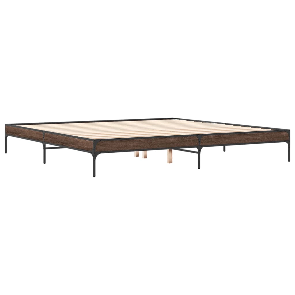 vidaXL Bed Frame without Mattress Brown Oak 200x200 cm