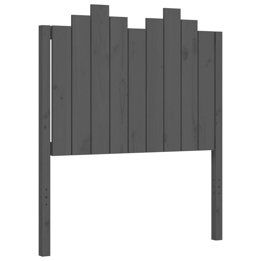 vidaXL Bed Frame with Headboard Grey 90x190 cm Single Solid Wood