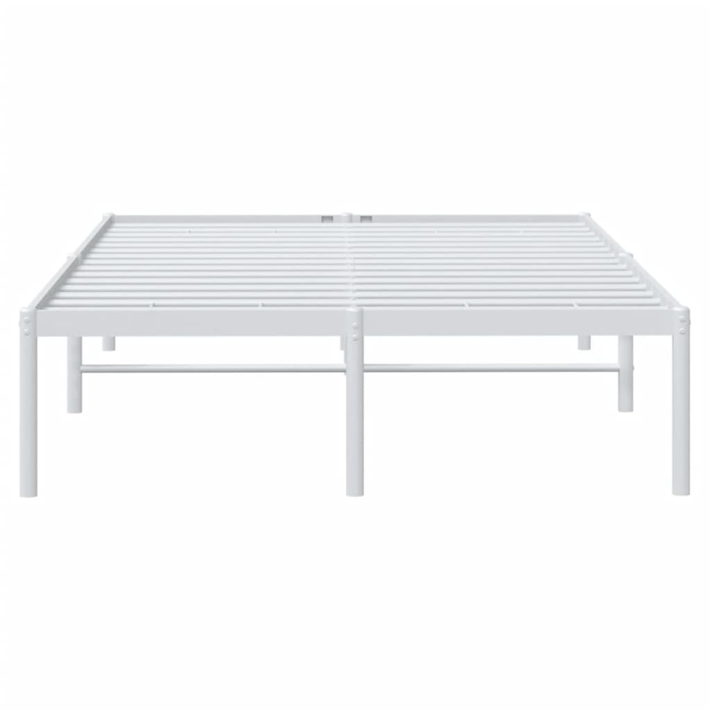 vidaXL Metal Bed Frame without Mattress White 135x190 cm Double