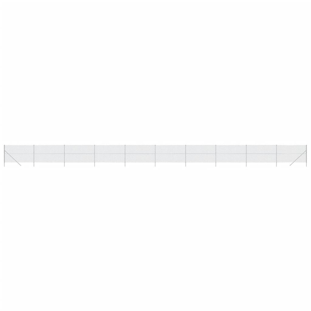 vidaXL Chain Link Fence Silver 1.4x25 m