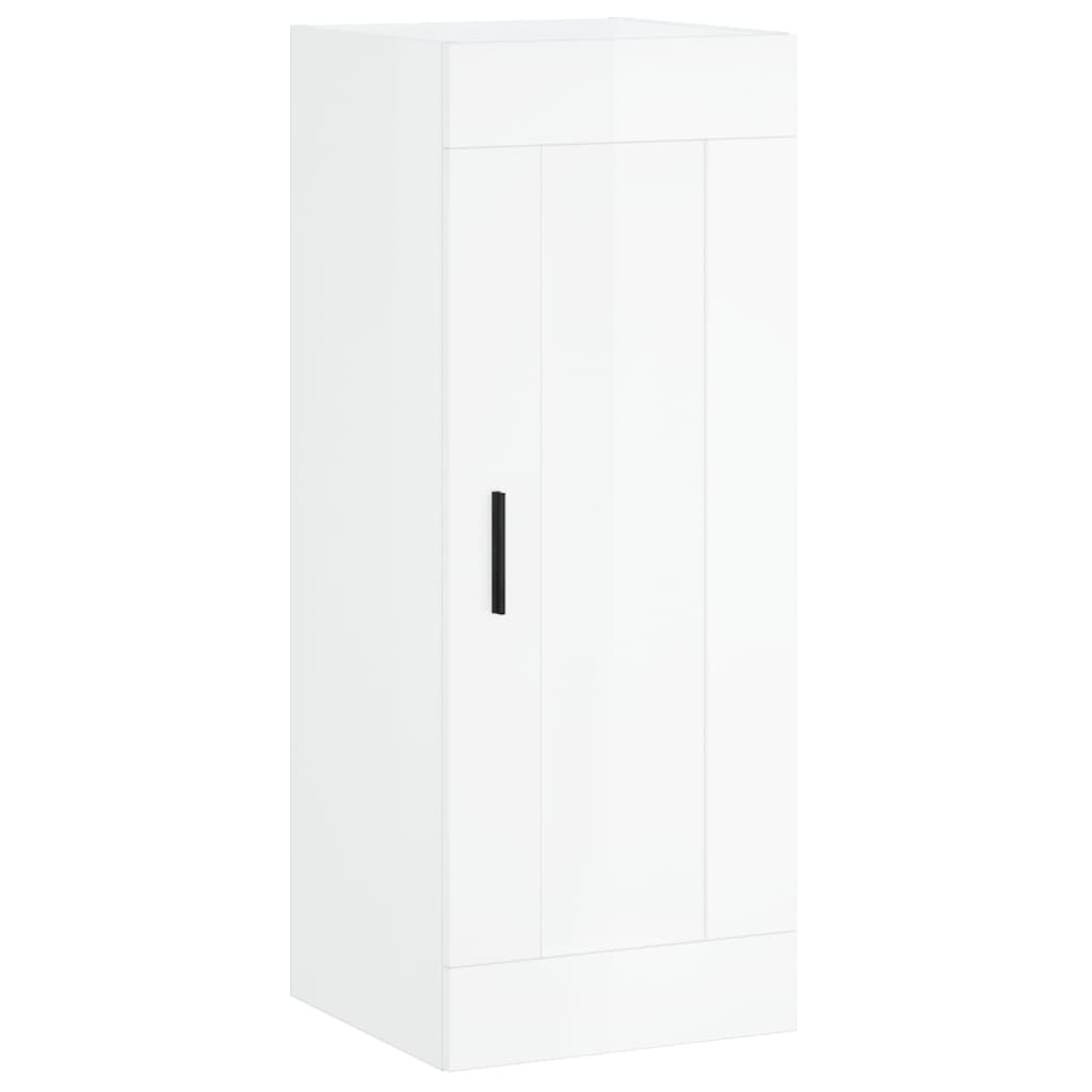 vidaXL Highboard High Gloss White 34.5x34x180 cm Engineered Wood