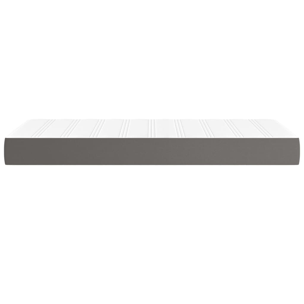 vidaXL Pocket Spring Bed Mattress Grey 80x200x20 cm Faux Leather