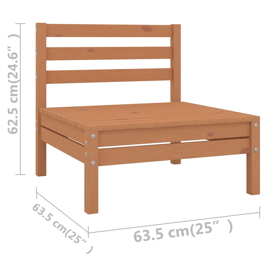 vidaXL 13 Piece Garden Lounge Set Honey Brown Solid Wood Pine