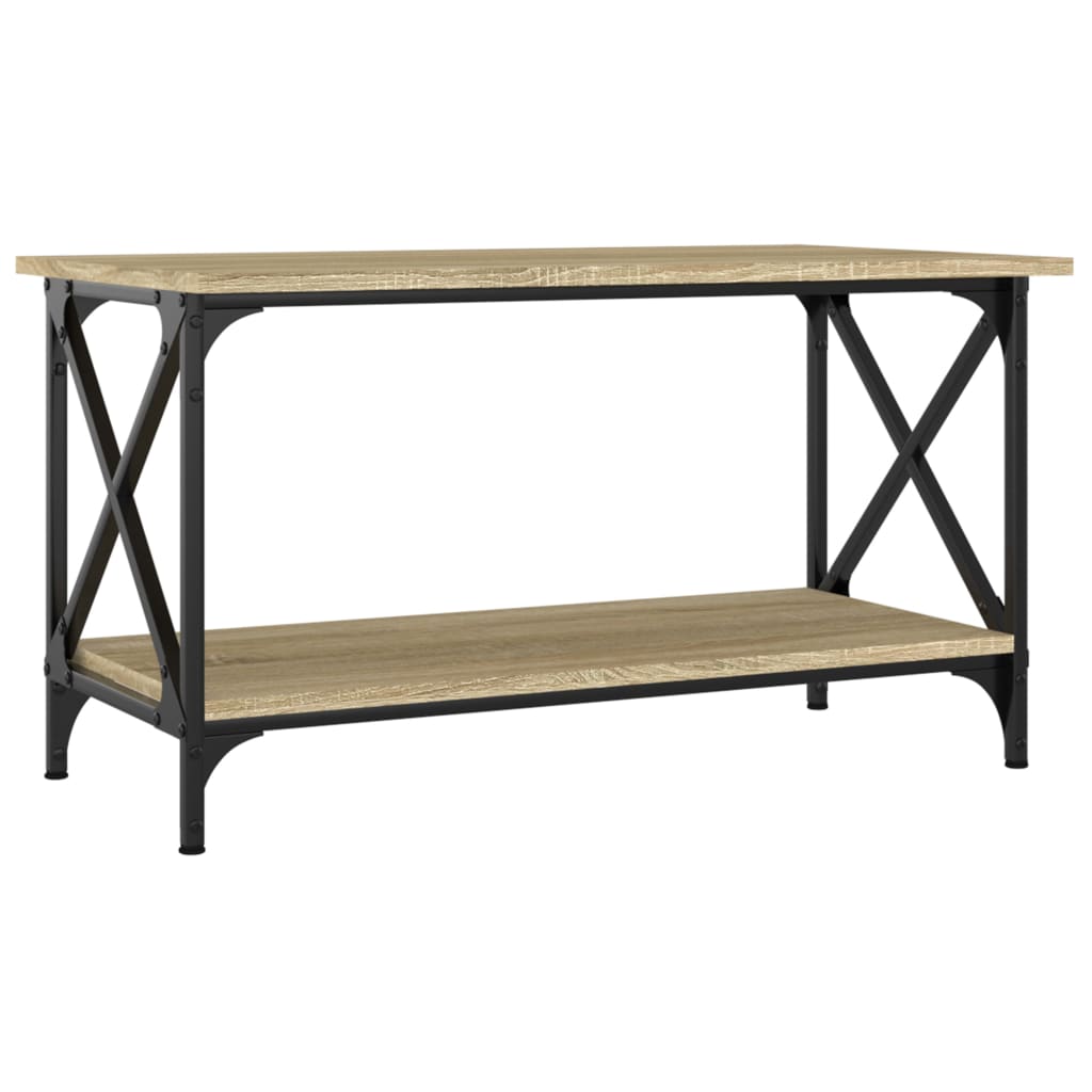 vidaXL Coffee Table Sonoma Oak 80x45x45 cm Engineered Wood and Iron