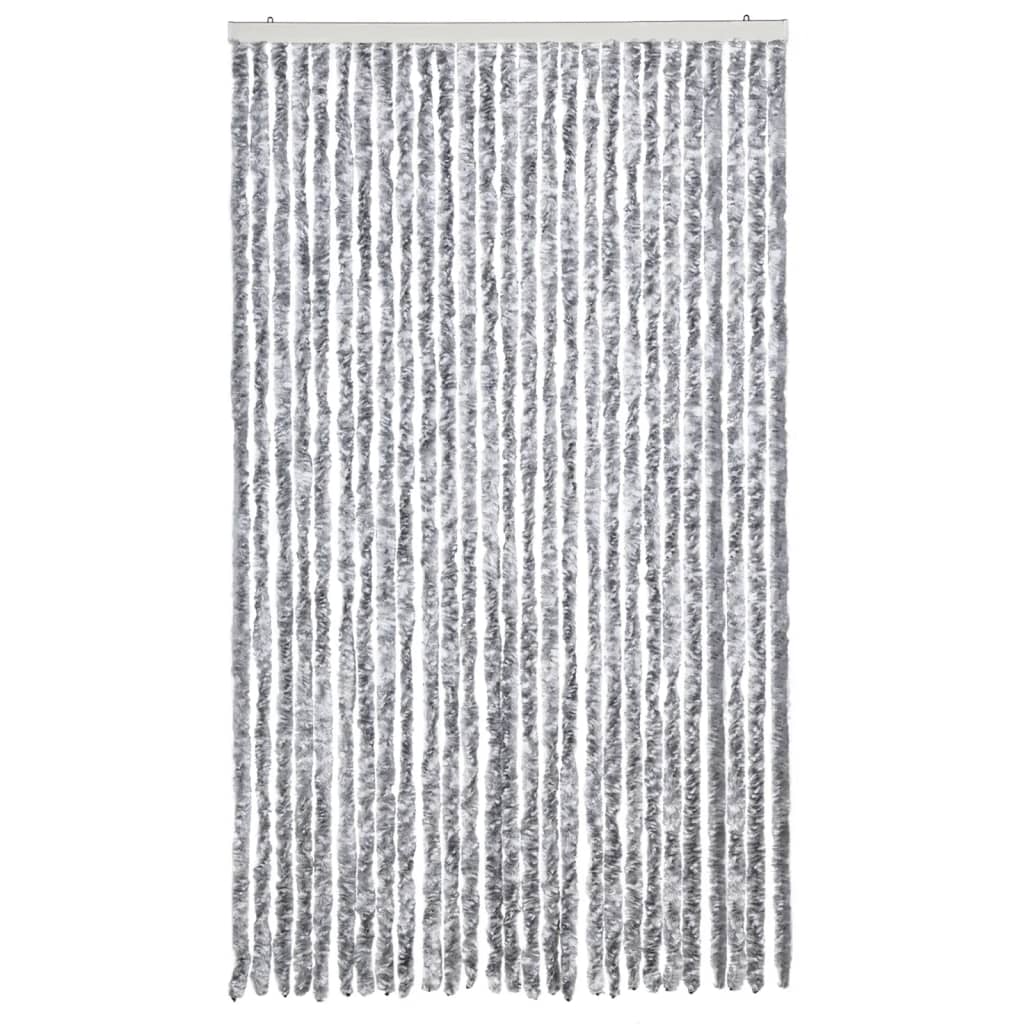 vidaXL Insect Curtain White and Grey 118x220 cm Chenille