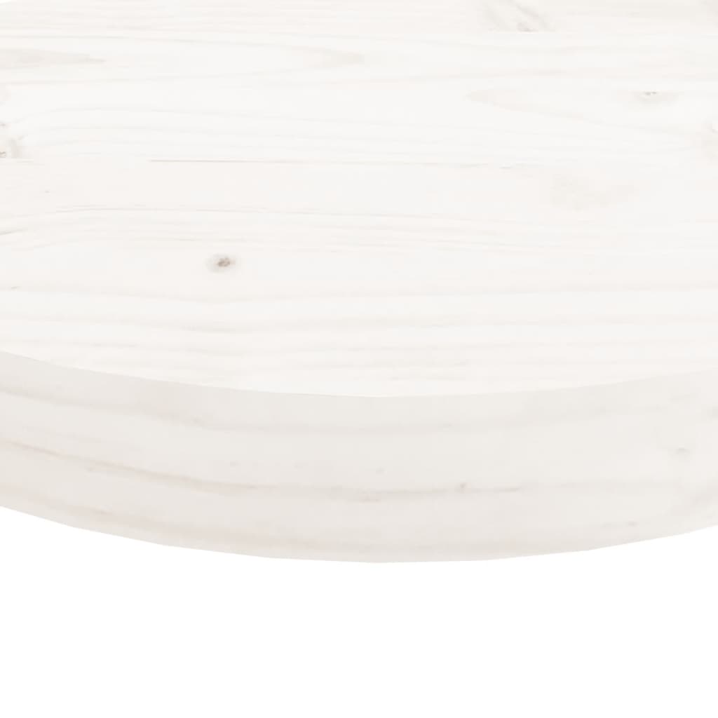 vidaXL Table Top Round White Ø40x3 cm Solid Wood Pine