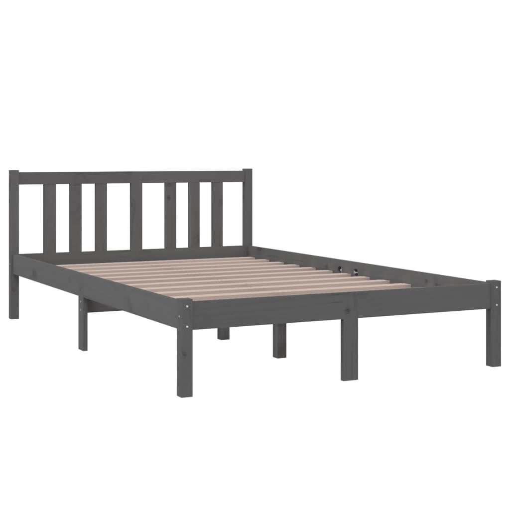 vidaXL Bed Frame without Mattress Grey Solid Wood 120x200 cm