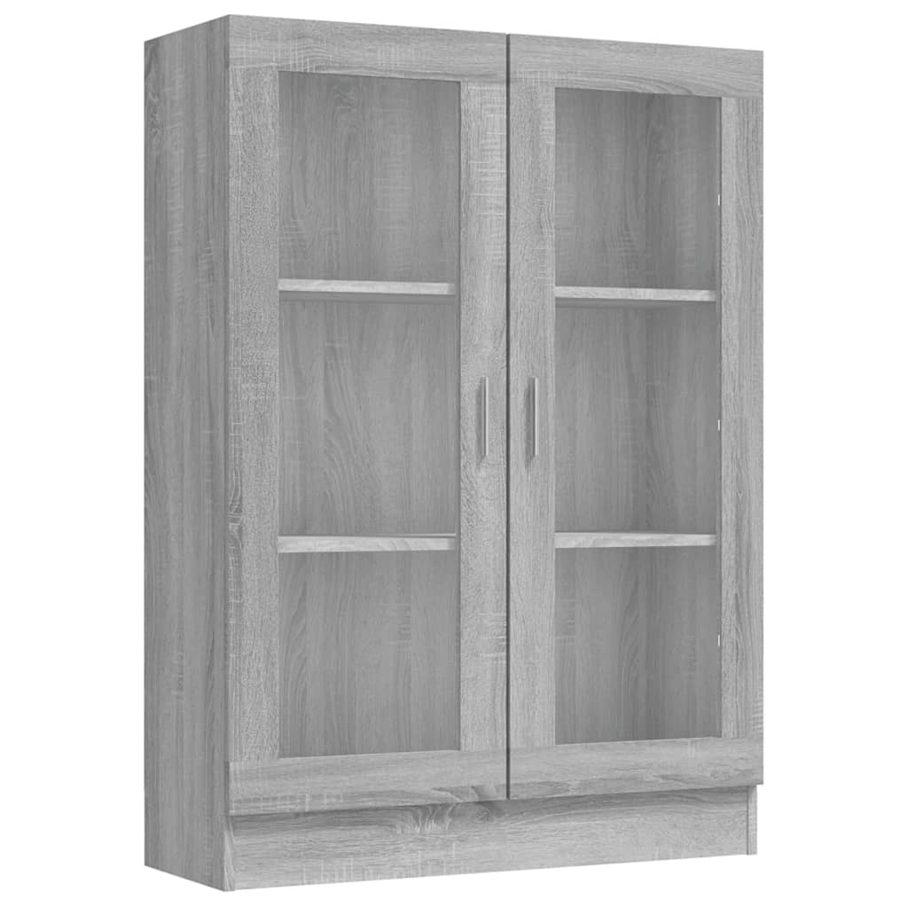 vidaXL Vitrine Cabinet Grey Sonoma 82.5x30.5x115 cm Engineered Wood