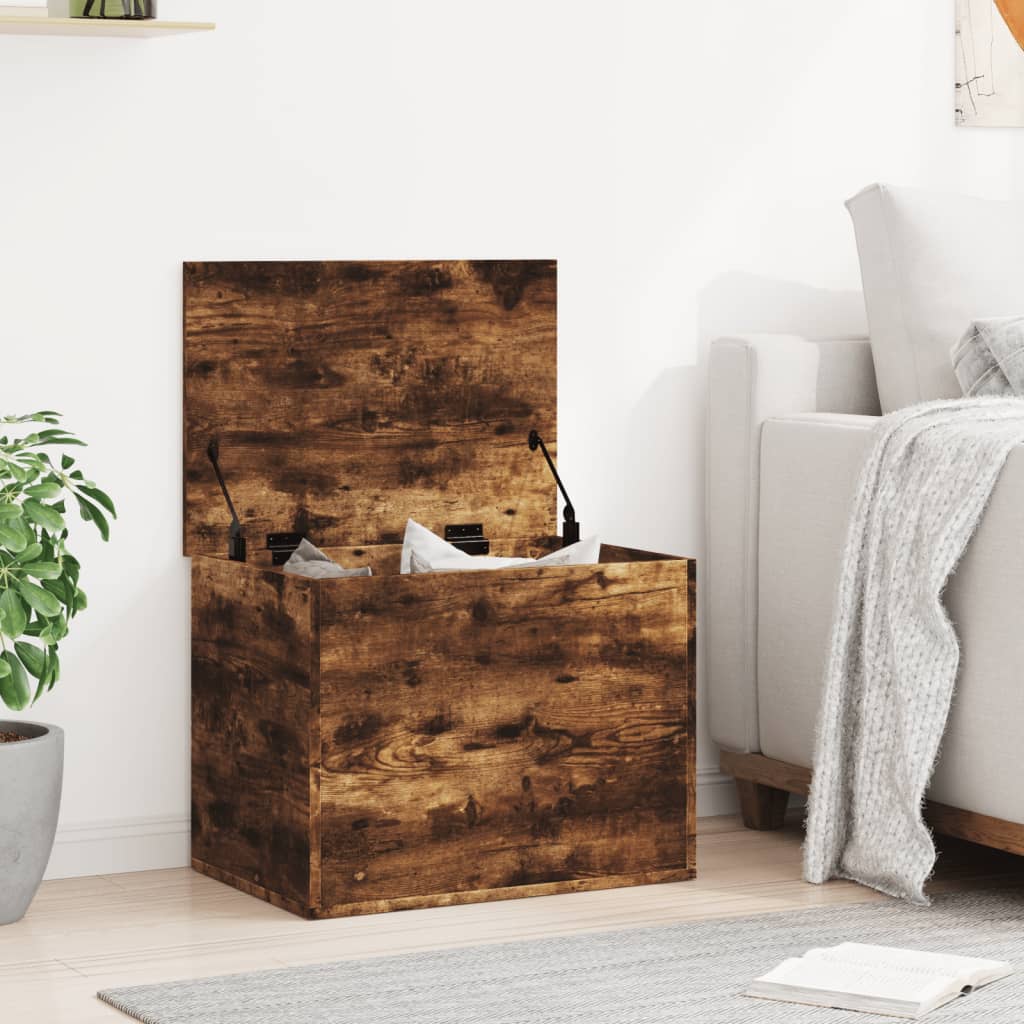 vidaXL Storage Box Smoked Oak 60x42x46 cm Engineered Wood