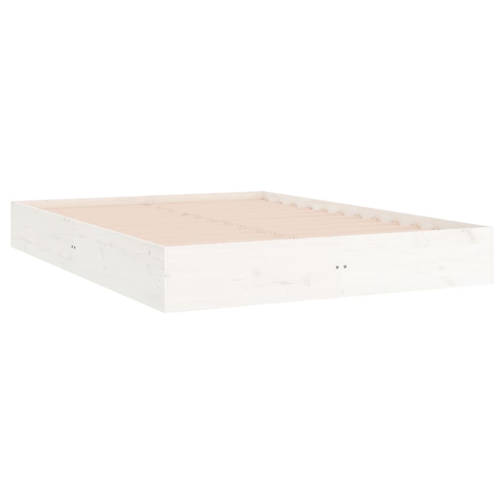 vidaXL Bed Frame without Mattress White Solid Wood 140x200 cm