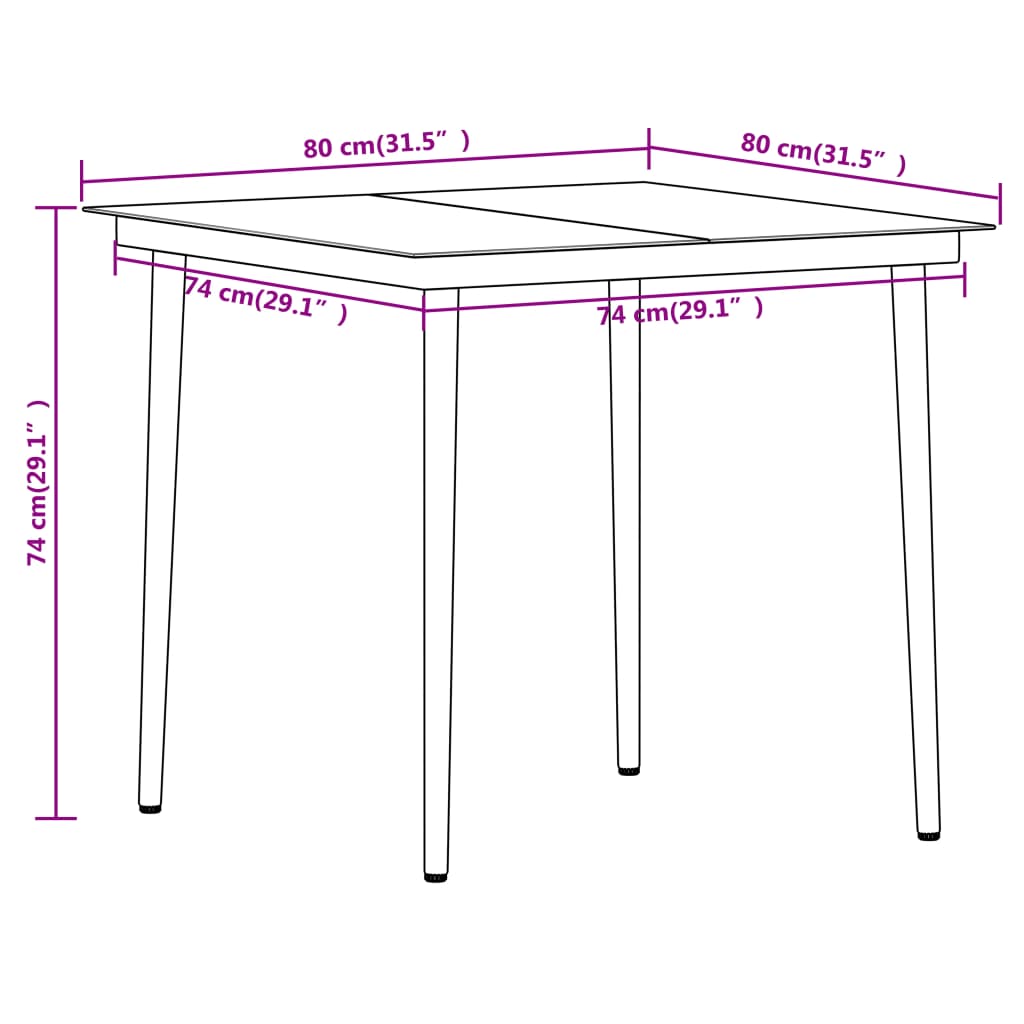 vidaXL 5 Piece Garden Dining Set Black