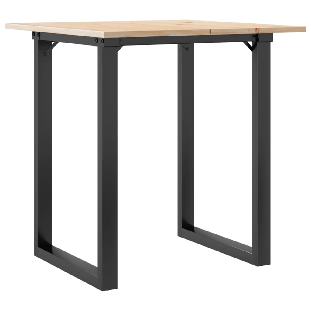 vidaXL Dining Table O-Frame 70x70x75 cm Solid Wood Pine and Cast Iron