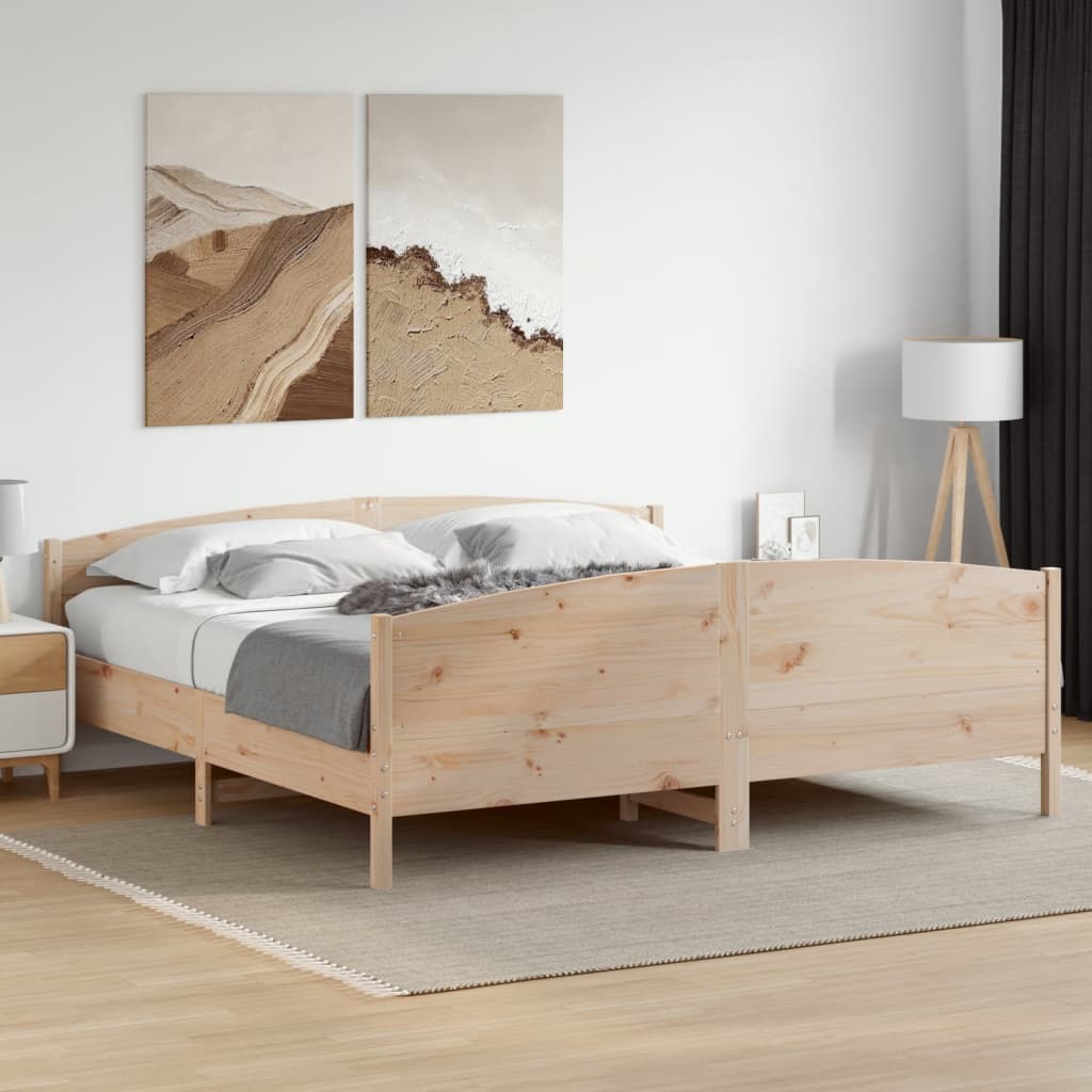 vidaXL Bed Frame without Mattress 200x200 cm Solid Wood Pine