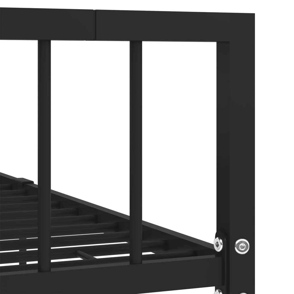 vidaXL Bed Frame without Mattress Black Metal 120x200 cm