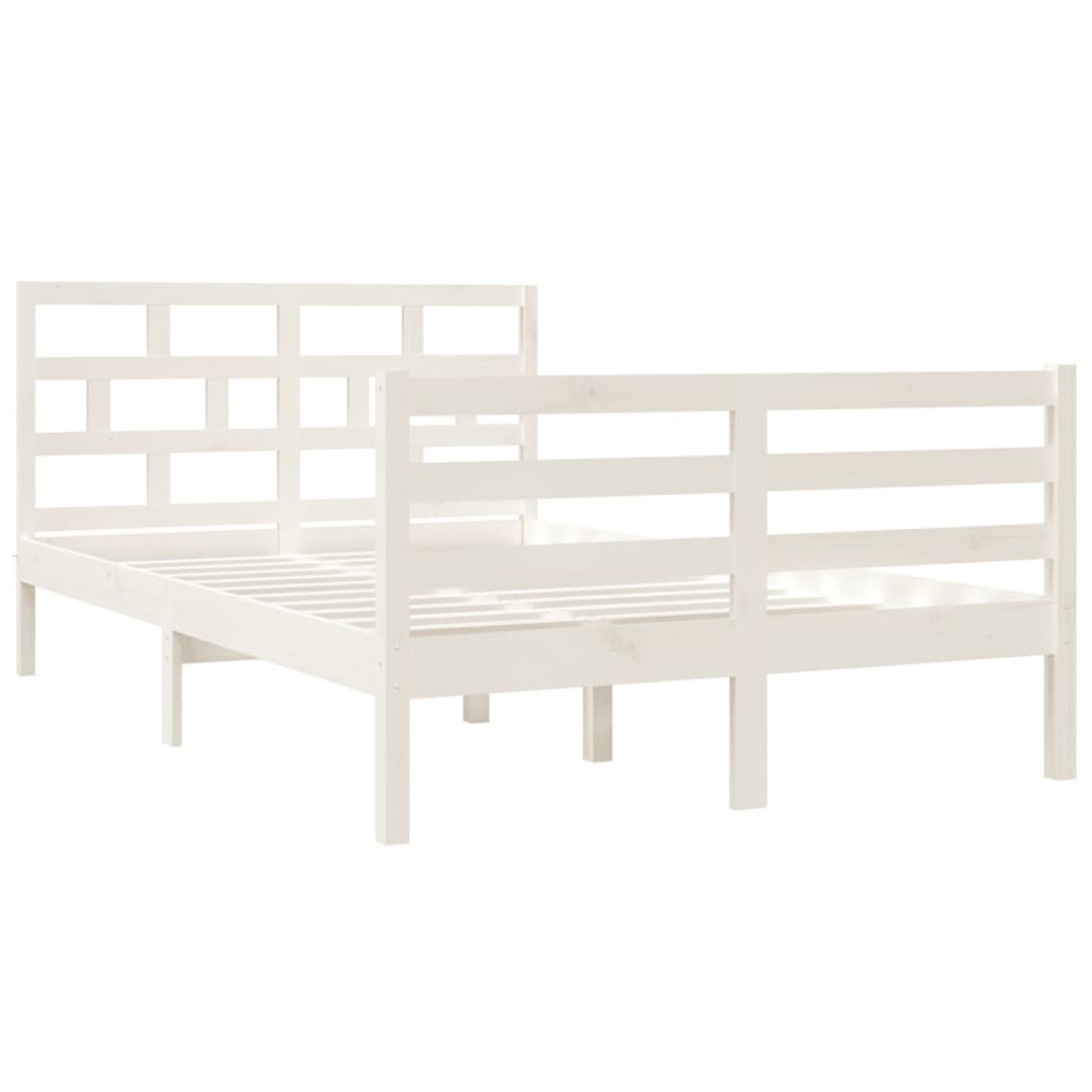 vidaXL Bed Frame without Mattress White Small Double Solid Wood