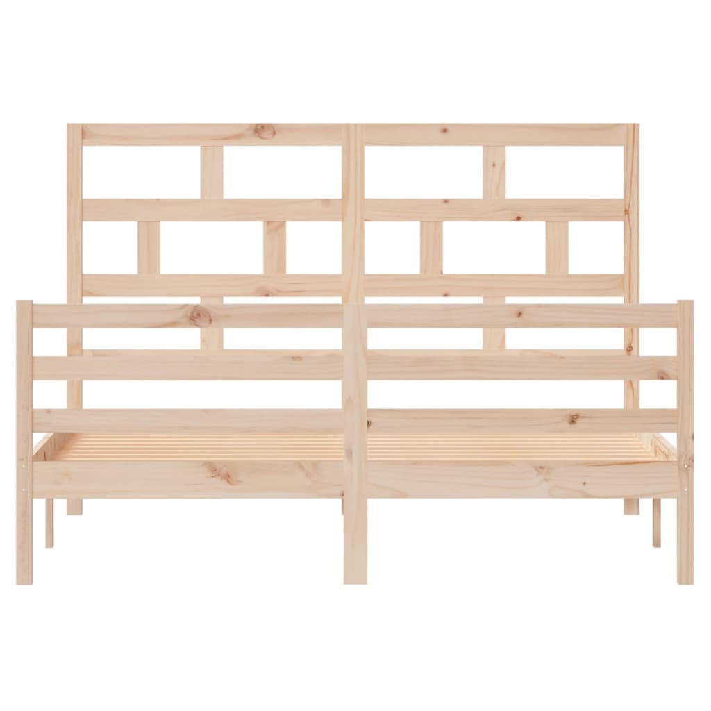 vidaXL Bed Frame without Mattress Solid Wood 160x200 cm (810440+814204)