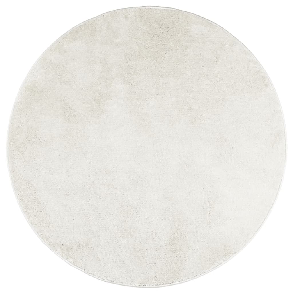 vidaXL Rug OVIEDO Short Pile Cream Ø 200 cm