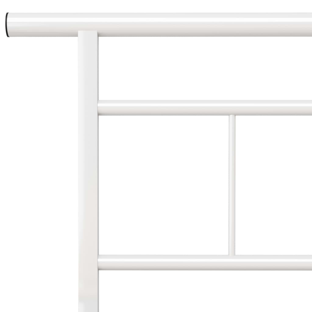 vidaXL Bed Frame without Mattress White Metal 180x200 cm Super King