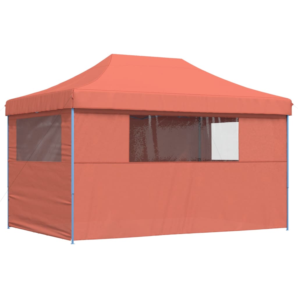 vidaXL Foldable Party Tent Pop-Up with 4 Sidewalls Terracotta