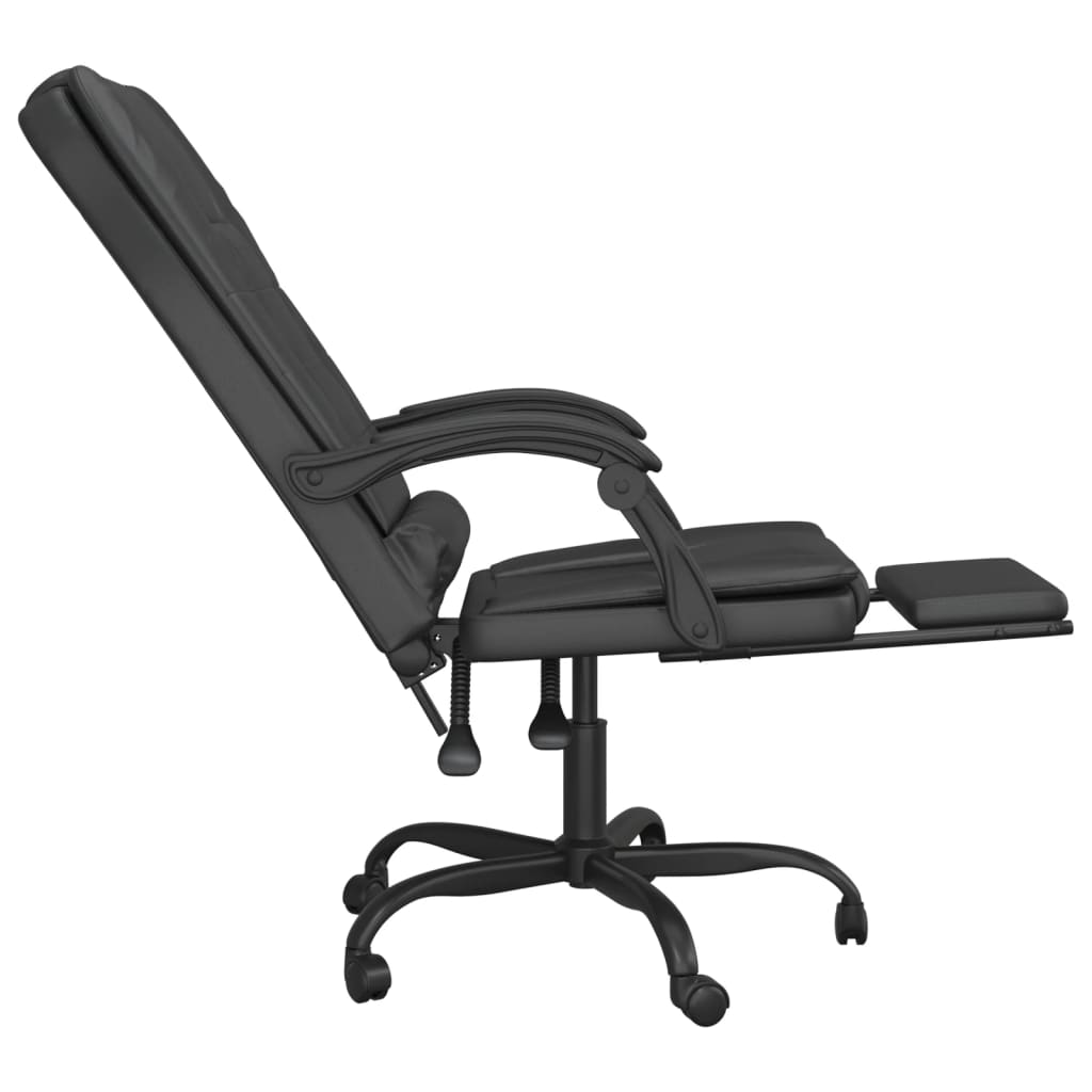 vidaXL Massage Reclining Office Chair Black Faux Leather