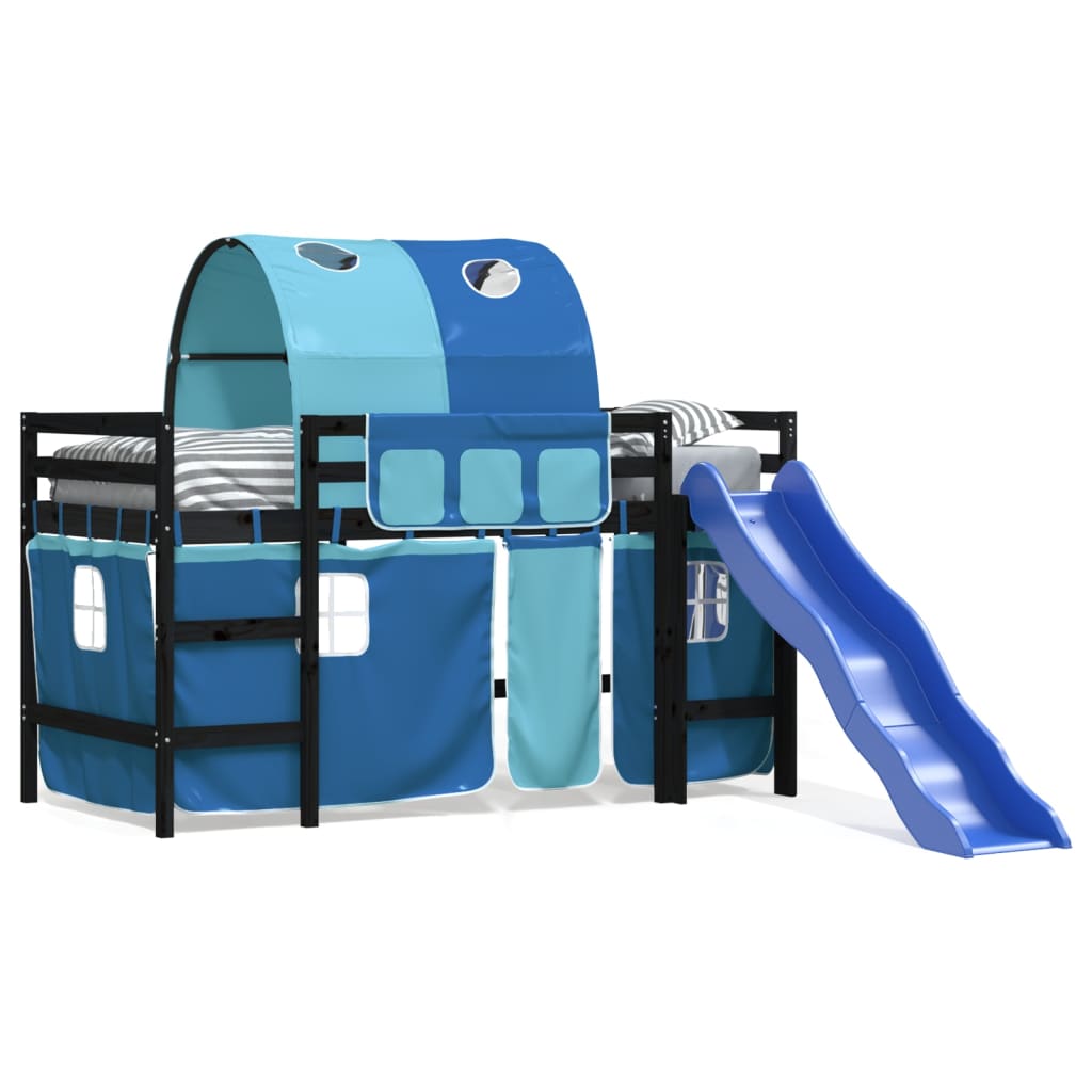 vidaXL Kids' Loft Bed with Tunnel without Mattress Blue 80x200 cm