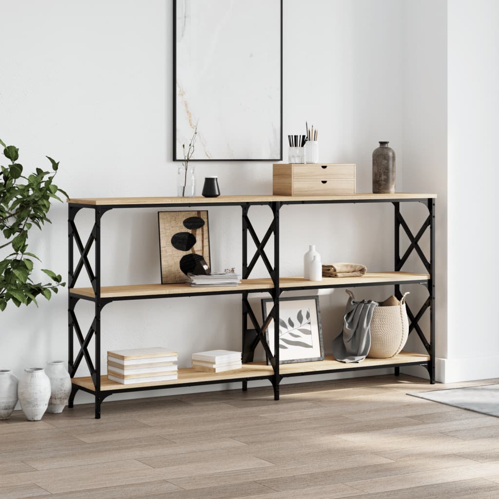 vidaXL Console Table Sonoma Oak 200x28x80.5 cm Engineered Wood