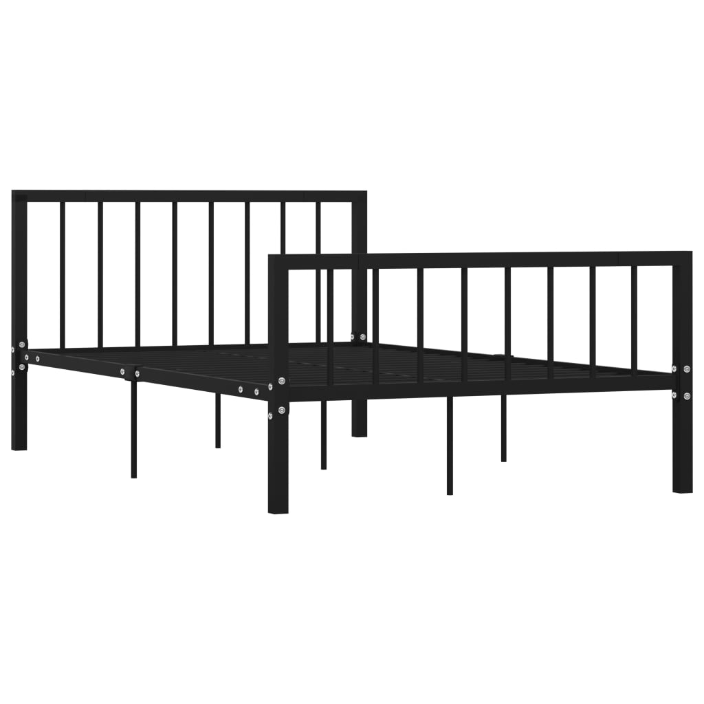 vidaXL Bed Frame without Mattress Black Metal 120x200 cm