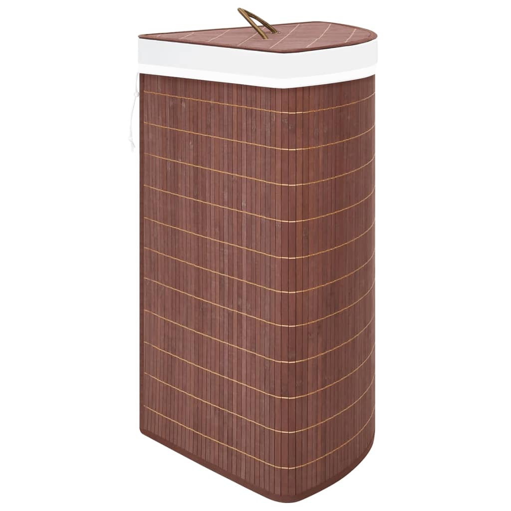 vidaXL Bamboo Corner Laundry Basket Brown 60 L