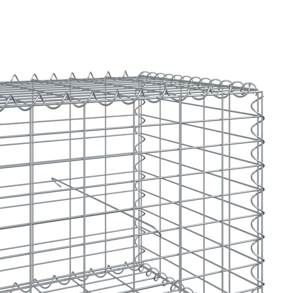 vidaXL Gabion Basket with Cover 800x100x50 cm Galvanised Iron