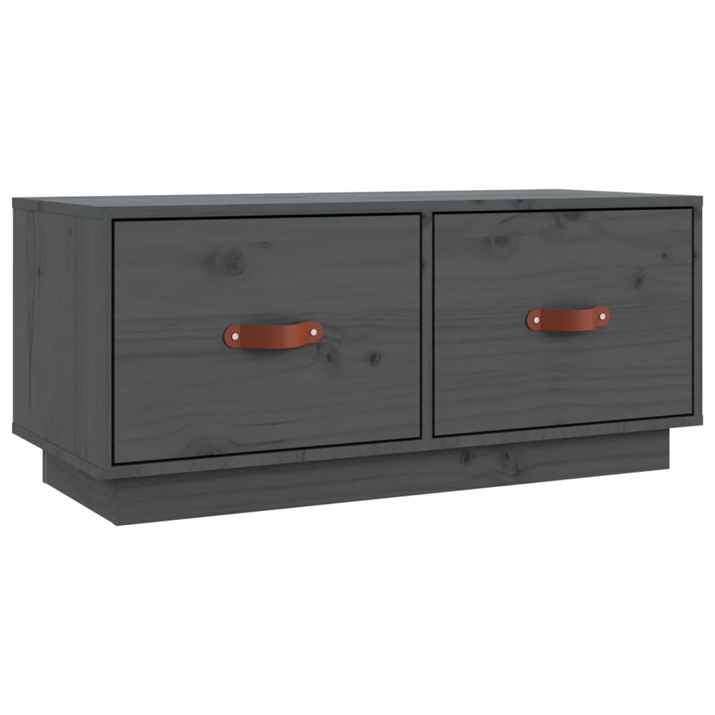 vidaXL TV Cabinet Grey 80x34x35 cm Solid Wood Pine