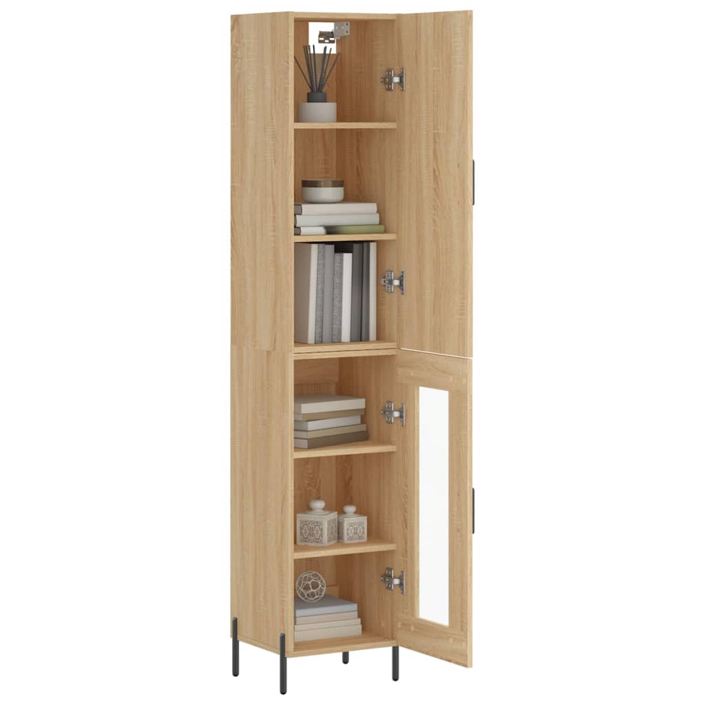 vidaXL Highboard Sonoma Oak 34.5x34x180 cm Engineered Wood