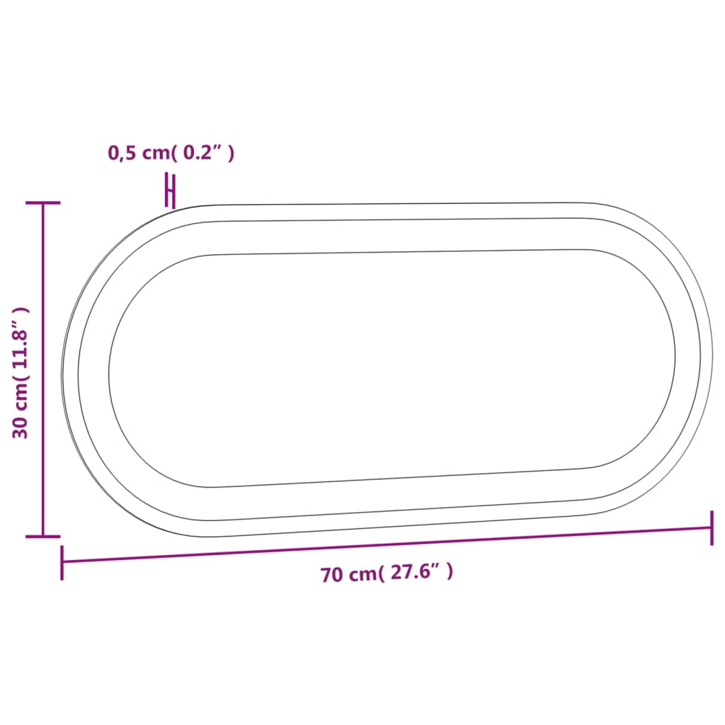 vidaXL LED Bathroom Mirror 70x30 cm Oval