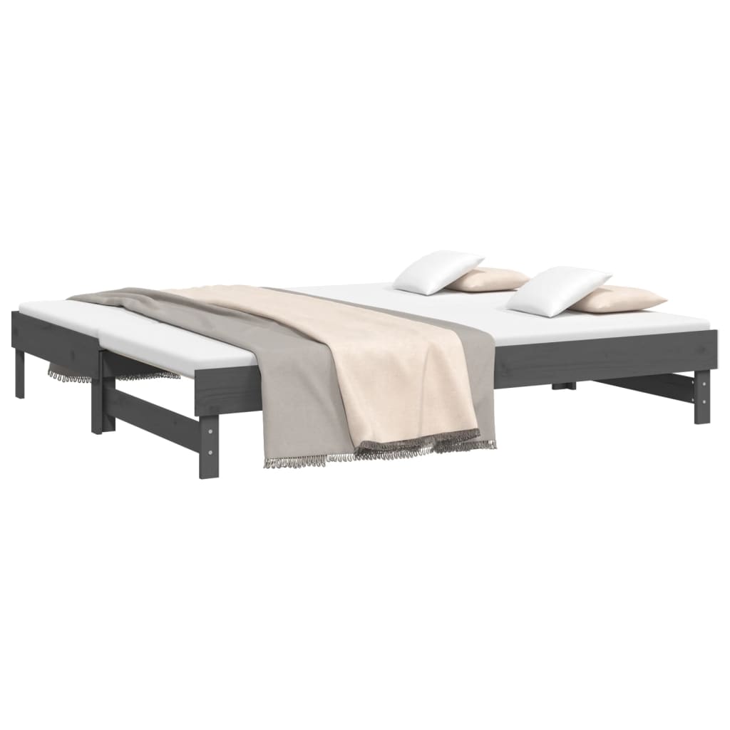 vidaXL Pull-out Day Bed without Mattress Grey 2x(90x200) cm