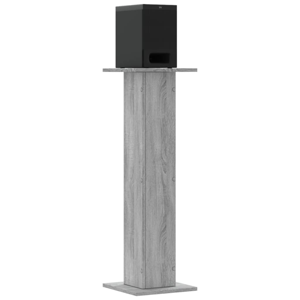 vidaXL Speaker Stands 2 pcs Grey Sonoma 30x30x95 cm Engineered Wood