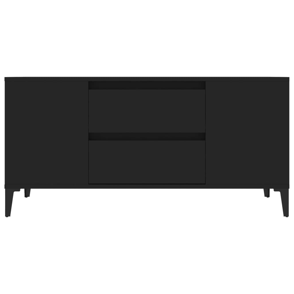 vidaXL TV Cabinet Black 102x44.5x50 cm Engineered Wood