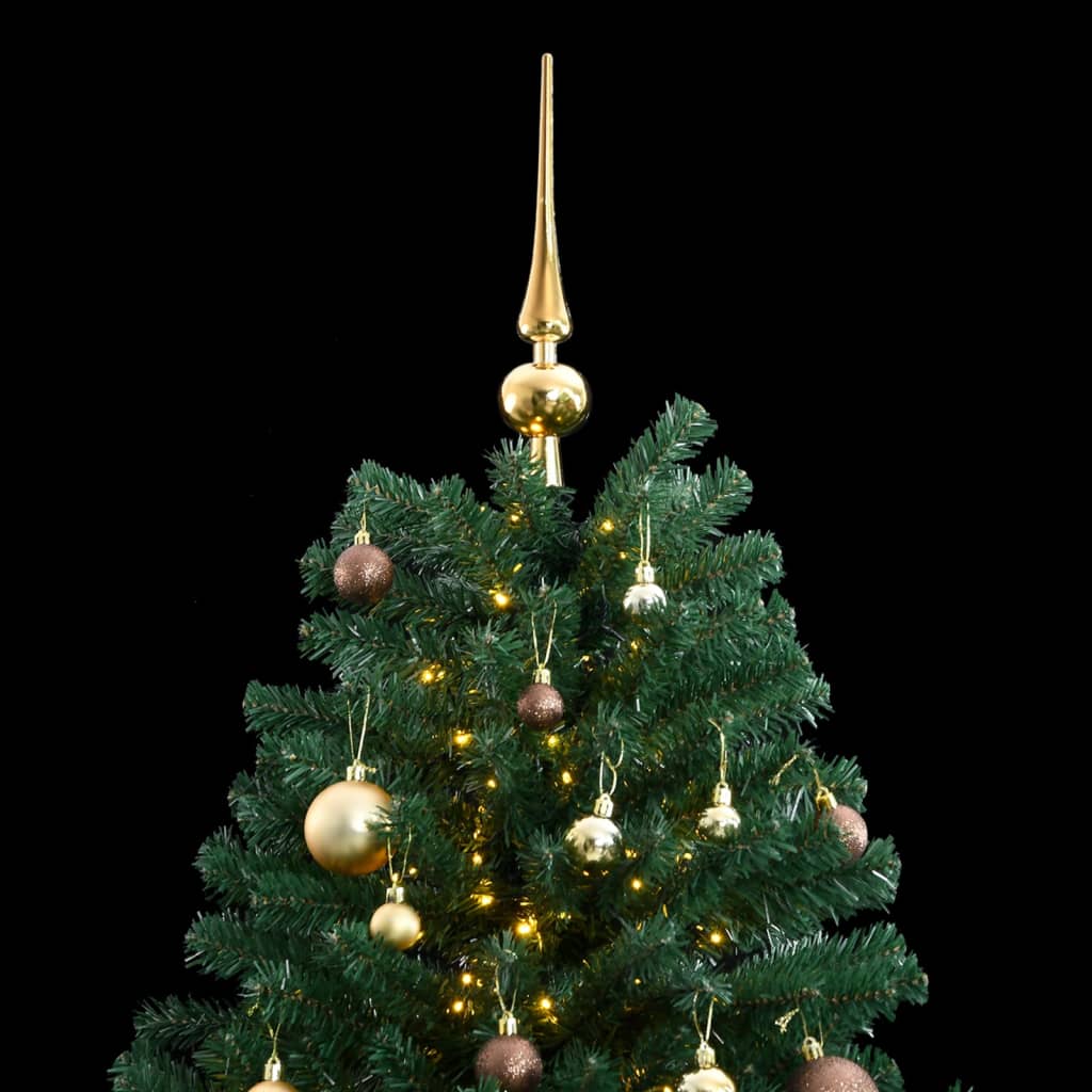 vidaXL Artificial Hinged Christmas Tree 300 LEDs & Ball Set 180 cm