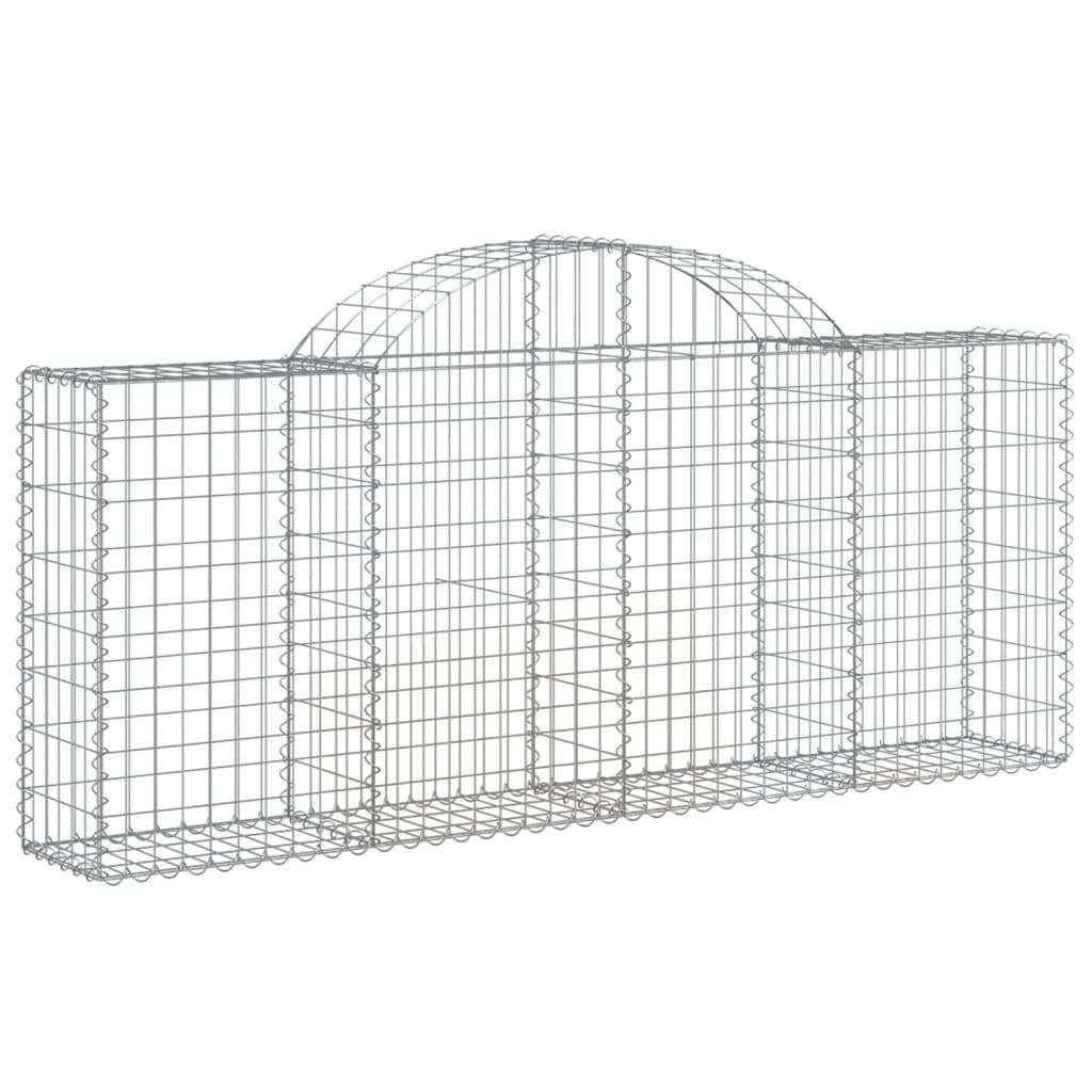 vidaXL Arched Gabion Baskets 3 pcs 200x30x80/100 cm Galvanised Iron