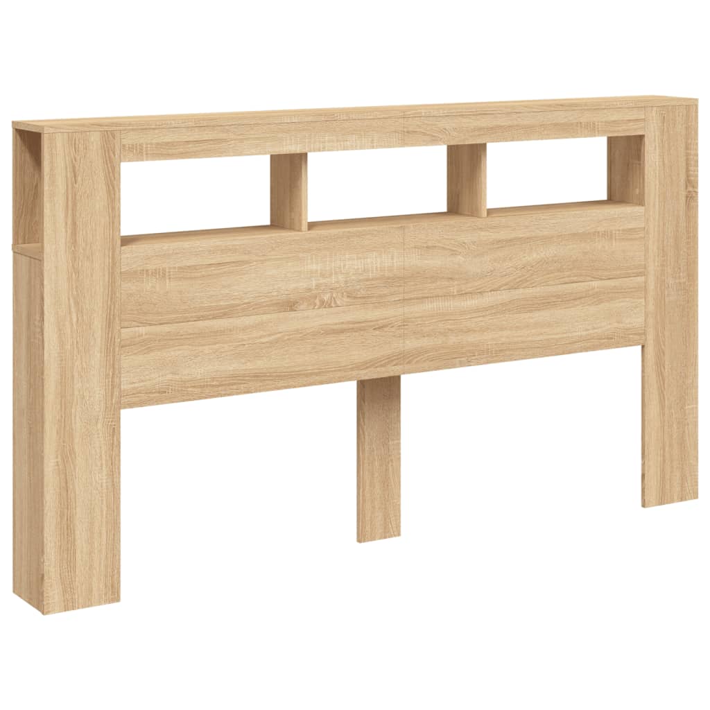 vidaXL LED Headboard Sonoma Oak 180x18.5x103.5 cm Engineered Wood