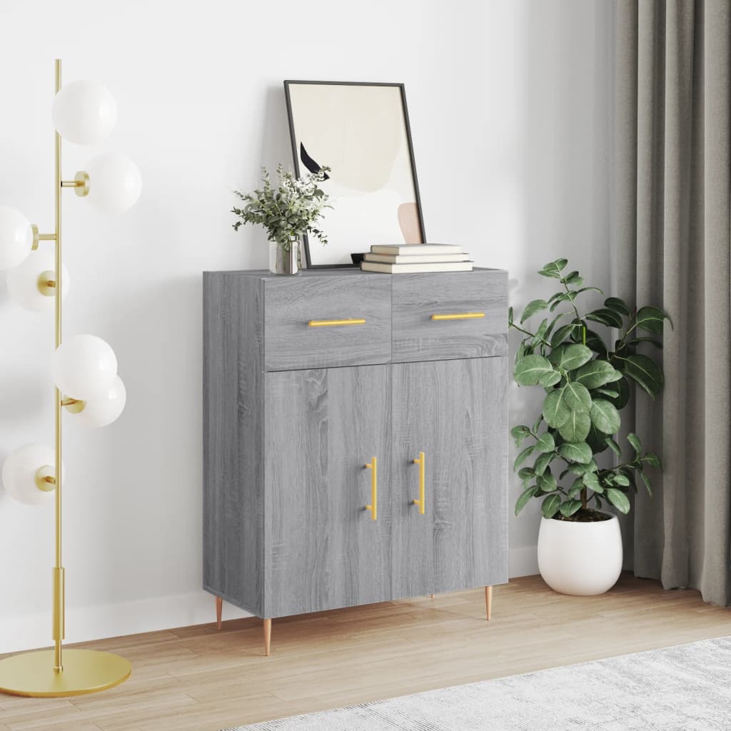 vidaXL Sideboard Grey Sonoma 69.5x34x90 cm Engineered Wood