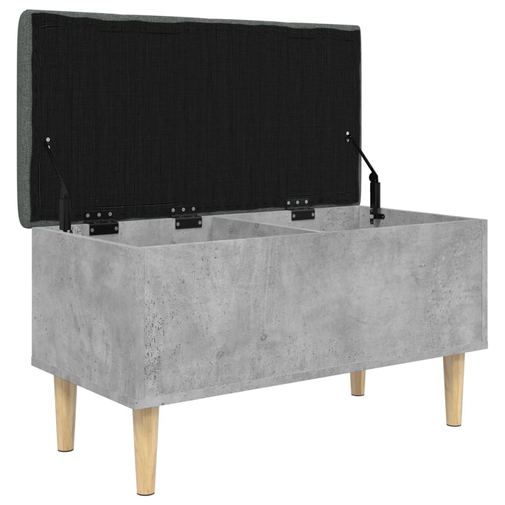 vidaXL Storage Bench Concrete Grey 82x42x46 cm Engineered Wood