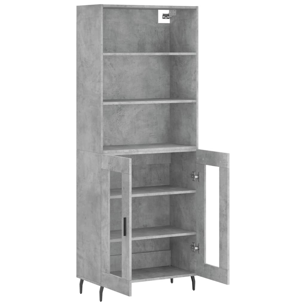 vidaXL Highboard Concrete Grey 69.5x34x180 cm Engineered Wood